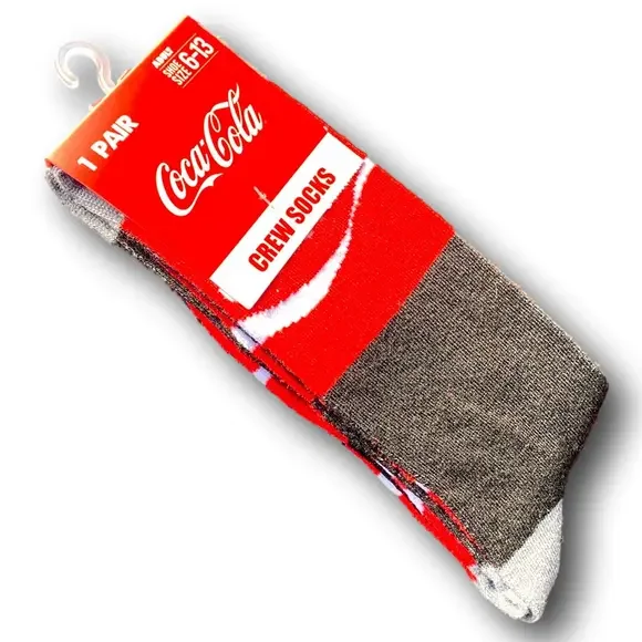 Coca Cola Red and Gray Crew Socks - Picture 3 of 3